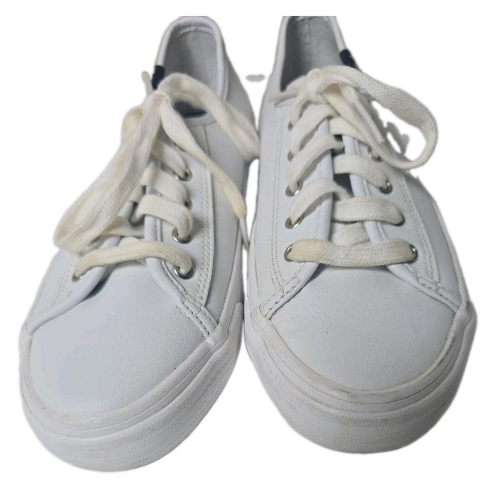 Keds Kid's Double Up Lea White Casual Leather Sneakers Girl's Size 3 Lace Up